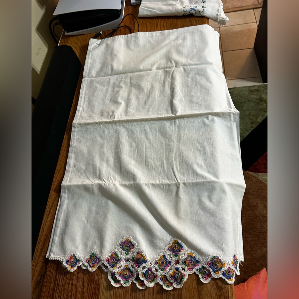 Embroidered White King Size Pillow Cases (Comes with 2)